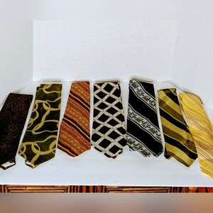 Vintage 1970's Colorful Men's Ties, Lot Of 7, Extra Wide